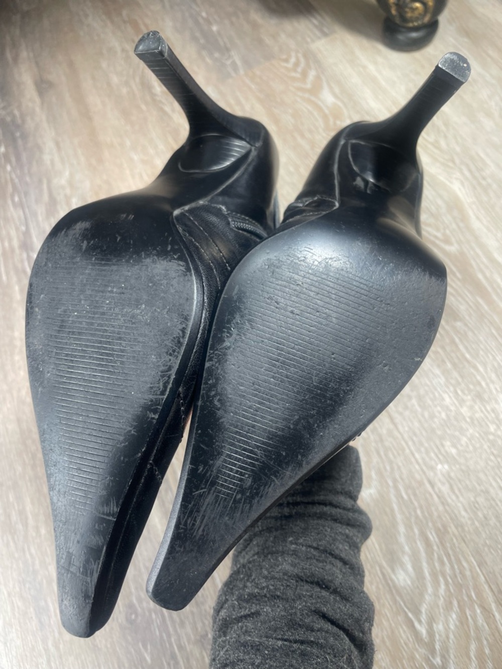 Carlos by Carlos Santana Black leather Stiletto Boots /made in Brazil/ size 8 - Picture 3 of 10